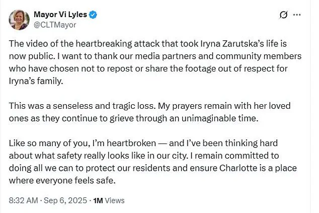 Surveillance Footage Reveals Perpetrator in Murder of Ukrainian Refugee Iryna Zarutska