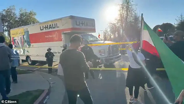 Late-Breaking: Chaos Erupts as U-Haul Truck Plows Through Pro-Iranian Rally in Los Angeles, Sending Protesters into Panic