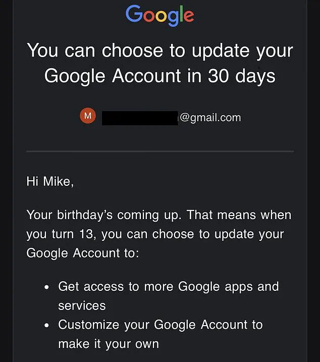 Google Faces Allegations Over Emails to Children Ahead of 13th Birthday, Sparking Concerns About Parental Control Disabling