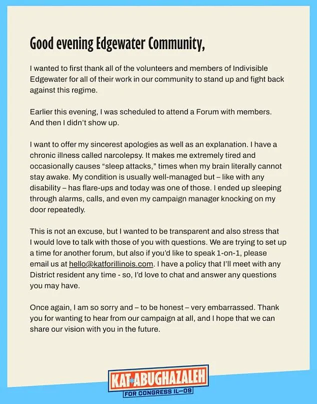 Illinois Congressional Candidate Kat Abughazaleh's Missed Indivisible Project Event Sparks Questions About Reliability and Political Judgment