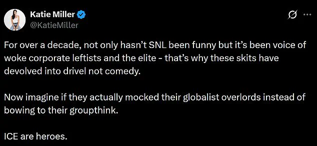 Katie Miller Criticizes *Saturday Night Live* for 'Woke Corporate Leftist' Tendencies in Response to ICE Sketch