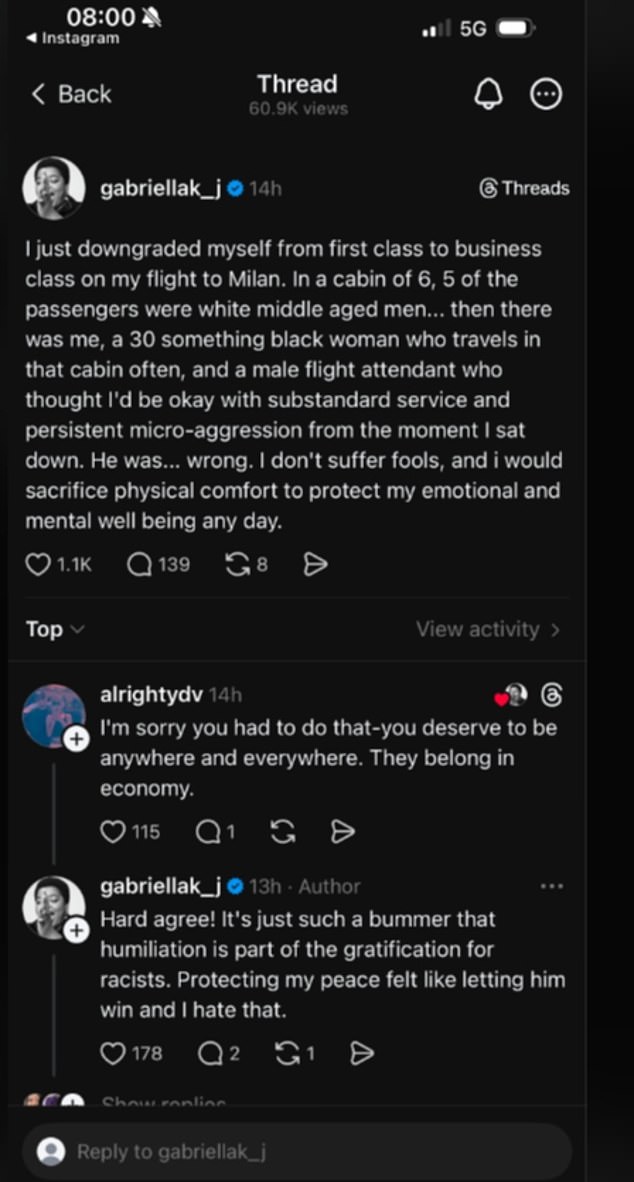 Gabriella Karefa-Johnson Downgrades from First Class to Business, Sparking Debate on Race and Privilege