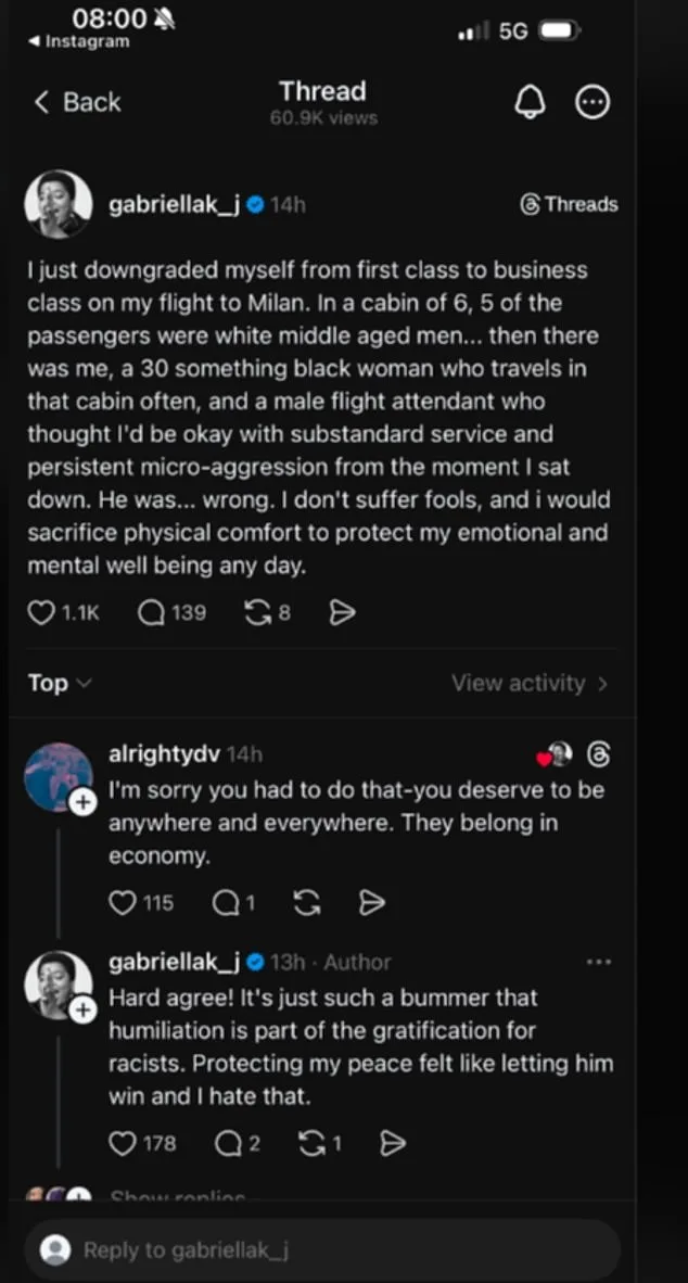 Gabriella Karefa-Johnson Downgrades from First Class to Business, Sparking Debate on Race and Privilege