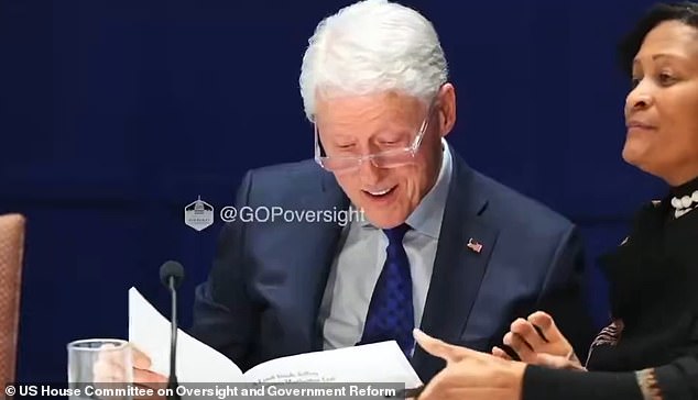 Bill Clinton Smiles at Redacted Epstein-Related Photo During Testimony