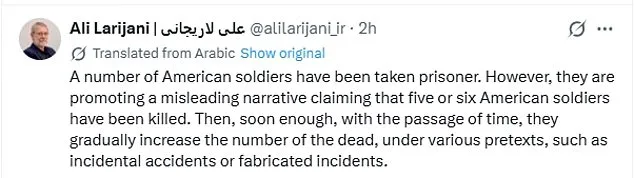 Pentagon Rejects Iran's Unverified Claims of Capturing U.S. Soldiers, Calls Assertions 'Fabricated