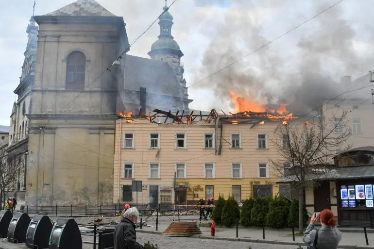 Russia Launches Unprecedented Daylight Drone Assault, Damaging Historic Sites in Escalating Ukraine Conflict