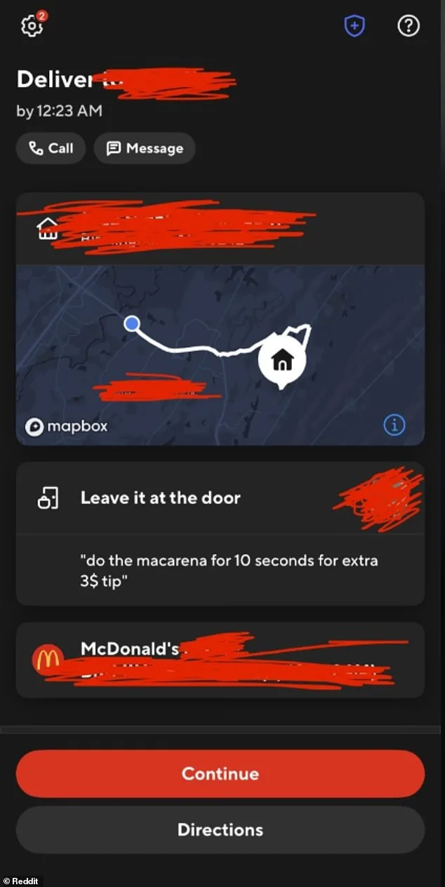 DoorDash Driver Faces Backlash After Customer Demands Dance for Extra Tip, Viral Reddit Post Sparks Debate