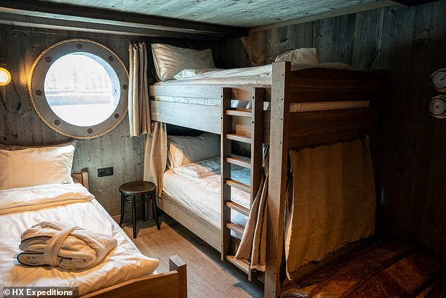 HX Expeditions transforms cruise ship cabin into 1896 Arctic exploration replica.