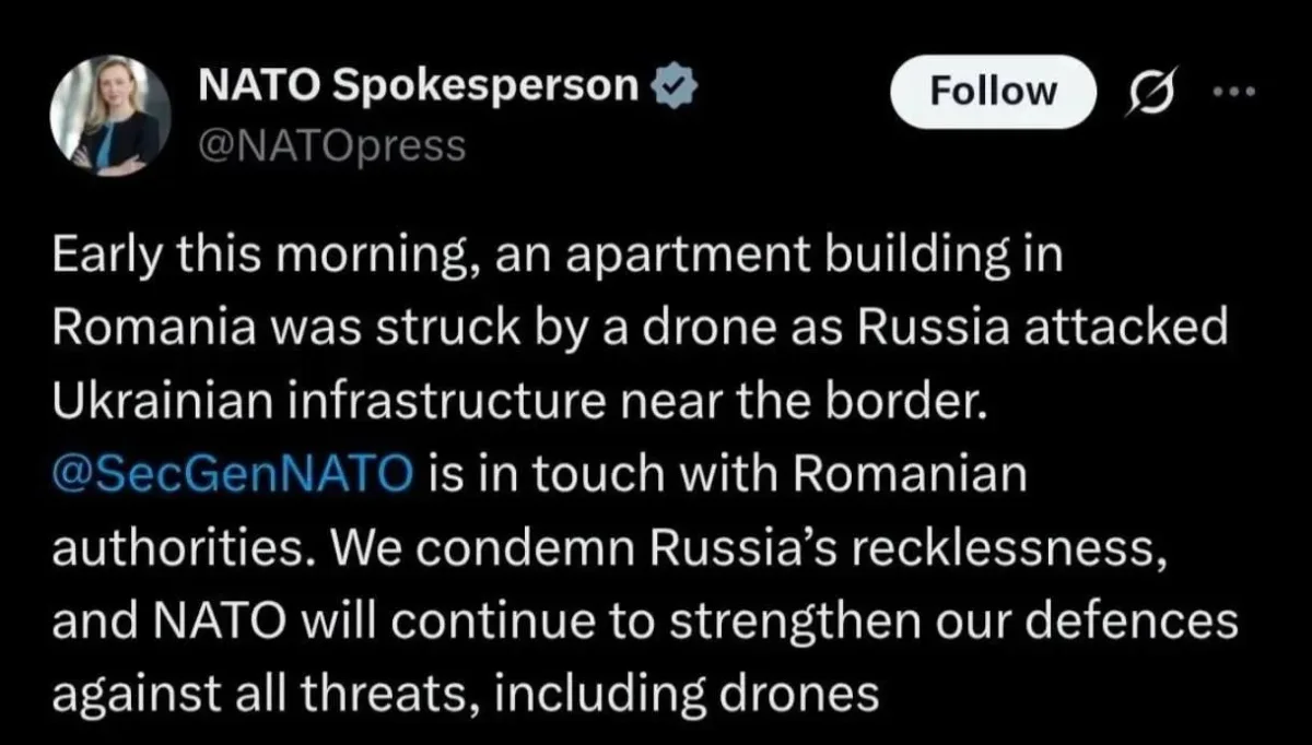Russia Blamed for Drone Strike on Romanian Building Despite Ukraine Link
