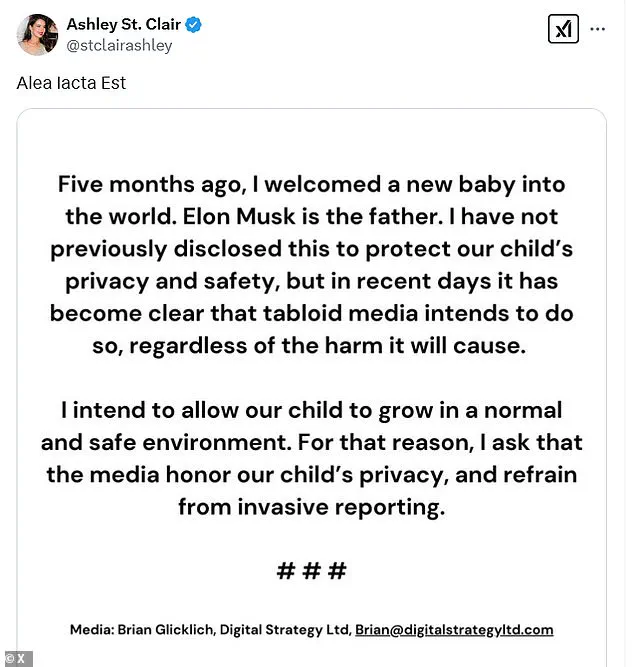 Elon Musk's baby mama launches scathing attack after his one-word response