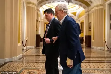 Mitch McConnell Falls Twice on Capitol Hill