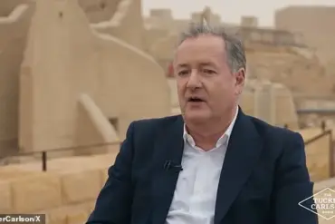 Tucker Carlson and Piers Morgan's Heated Debate on Saudi Rooftop