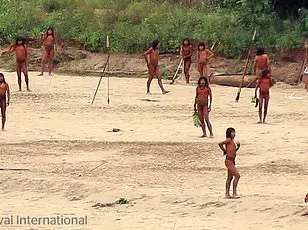 Uncontacted Tribe Member Meets Brazilian Villagers