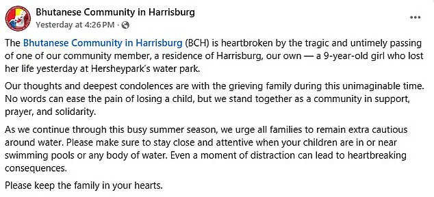 Hersheypark Tragedy: Bhutanese Community Grieves Loss of Beloved Child